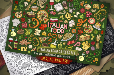 Italian Food Objects &amp; Symbols Set