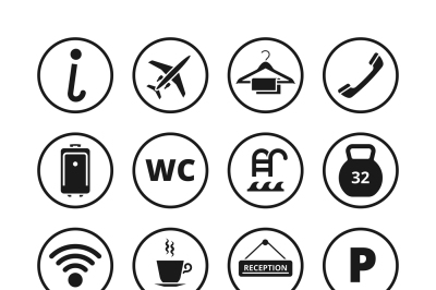 Hotel icons vector set