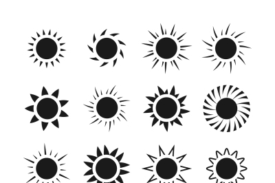 Sun icons vector set