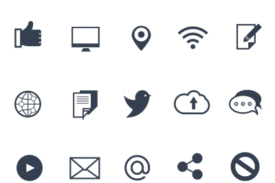 Social media and network vector icons set