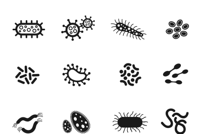 Bacteria&2C; microbes&2C; superbug&2C; virus vector icons