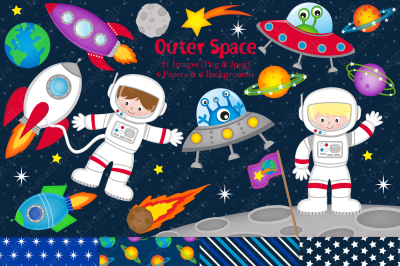 Space clipart, Space graphics &amp; illustrations, Astronauts, Planets