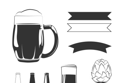 Elements for vintage vector beer labels