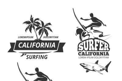 Surfing vector labels or badges