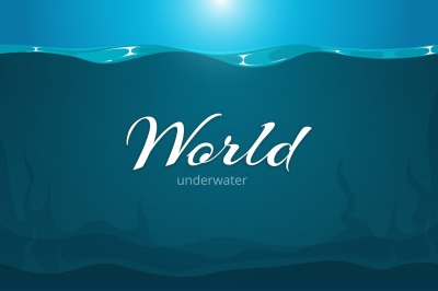 Underwater vector cartoon comic art background