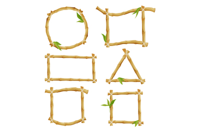 Different decorative frames from bamboo