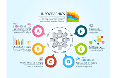 Modern business infographics with radial shapes