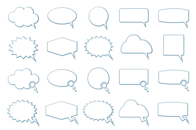 Empty speech bubbles vector icons