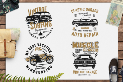 Summer Surf T-Shirt and Classic Garage Emblems