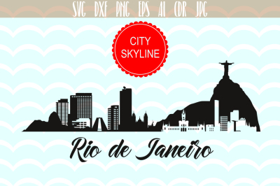 Rio de Janeiro vector skyline Brazil city 