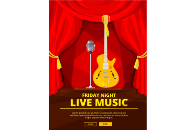 Poster invitation at live music concert