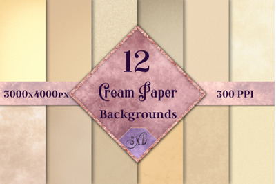 Cream Paper Backgrounds - 12 Image Set