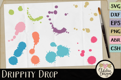 Drippity Drop SVG Cutting Files, Brushes & Custom Shapes
