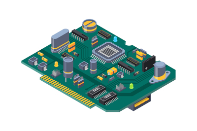 Hardware equipment for computers. Semiconductors, capacitor and chips