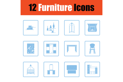 Home furniture icon set