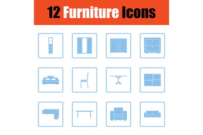 Home furniture icon set