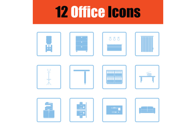 Office furniture icon set