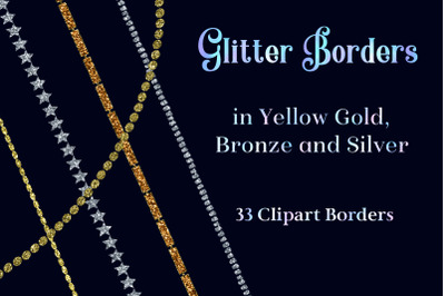 Glitter Borders in Yellow Gold, Bronze and Silver