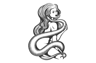 Sexy Woman with Snake