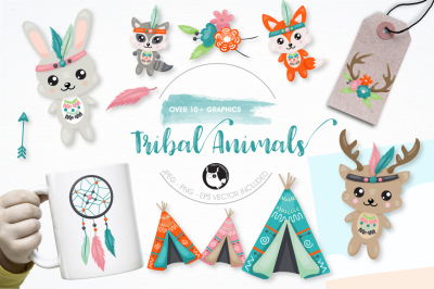 Tribal animals graphics and illustrations