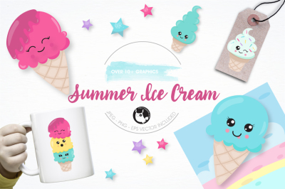 Summer Ice Cream graphics and illustrations