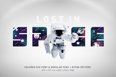 Lost In Space. Color Font (SVG)