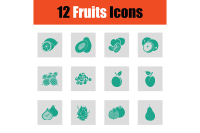 Set of fruits icons