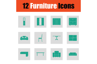 Home furniture icon set