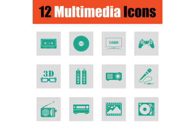 Set of multimedia icons