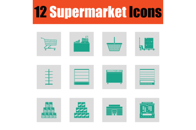 Supermarket icon set