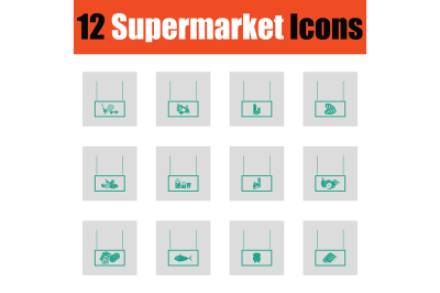 Supermarket icon set