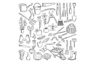 Hand drawn tools for farming and gardening