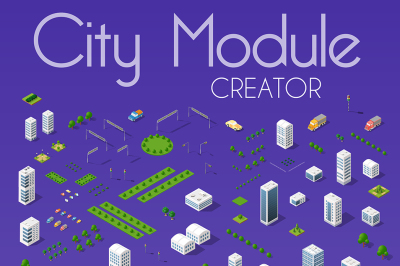City module creator isometric concept 