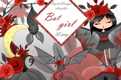 Bat girl clipart