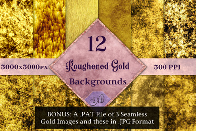 Roughened Gold - 12 Background Images with Bonus Content