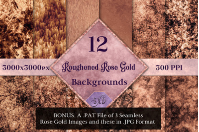 Roughened Rose Gold - 12 Background Images with Bonus Content