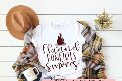 Flannel Bonfire S&#039;mores Fall SVG DXF EPS PNG Cut File • Cricut • Silho