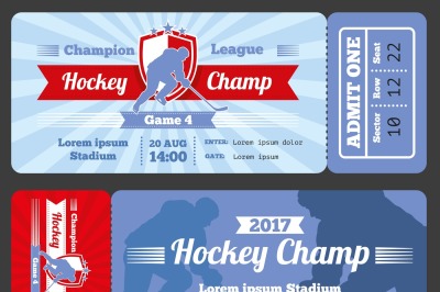 Hockey sports ticket card vector modern design