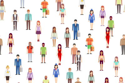 People seamless pattern with men, women. Society concept