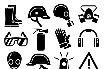 Personal protective equipment vector icons set