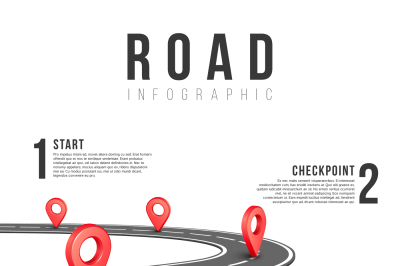 Road infographic vector template