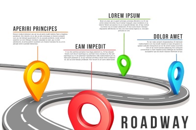 Street road map for vector business infographics design