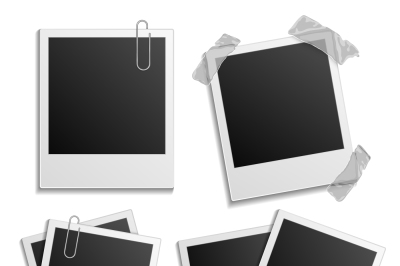 Blank photo frames with adhesive tape