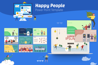 Happy People PowerPoint Infographic 