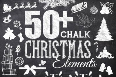 50 Chalk Christmas Elements