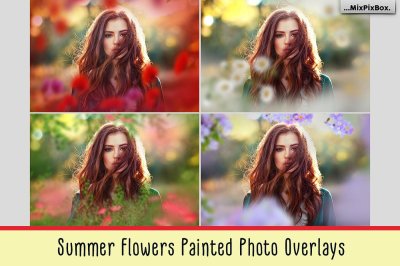 Summer Flowers Painted Overlays