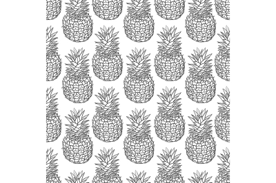 Vector seamless pattern of pineapple