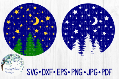 Night Sky Silhouette SVG/DXF/EPS/PNG/JPG/PDF