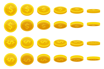 Different positions of golden coins