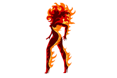 Fiery Girl Illustration